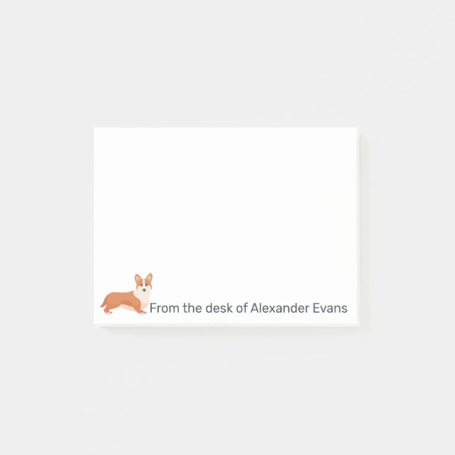 Notas Post-it® Corgi Personalize (Anverso)