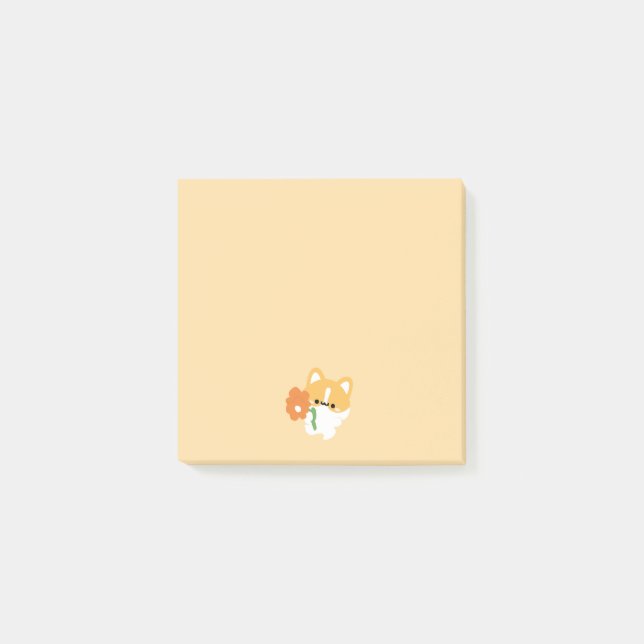 Notas Post-it® Corgi Romántico Adorable (Anverso)