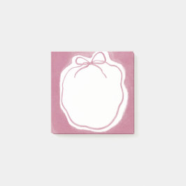 Notas Post-it® Corona de lazo de acuarela rosa sonrojado