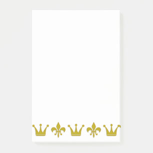 Notas Post-it® Corona Dorada & Borde de Lirio + tus ideas