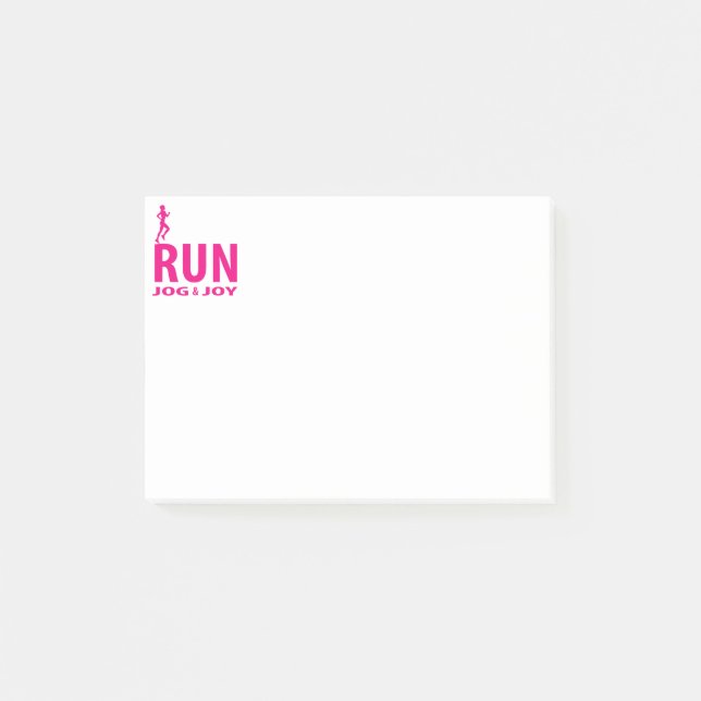 Notas Post-it® Corre, jog y alegría (Anverso)