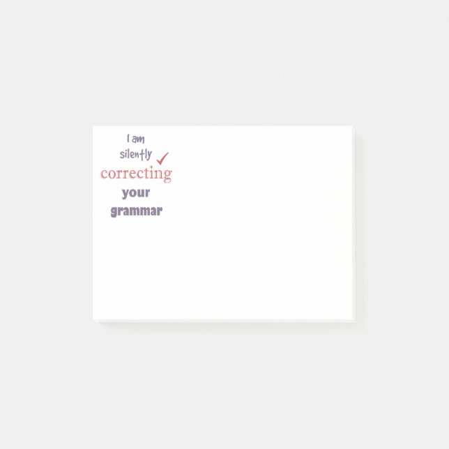 Notas Post-it® Corrección silenciosa de la cita graciosa de Gramm (Anverso)