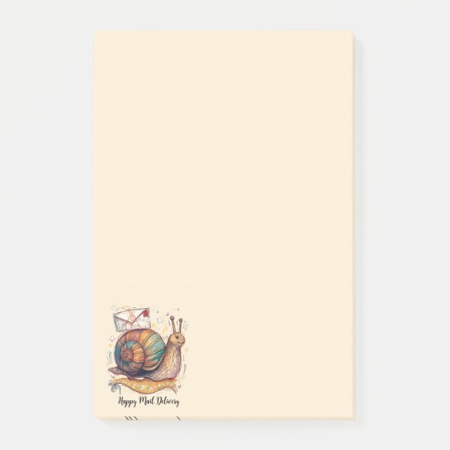 Notas Post-it® Correo de Caracol Feliz (Anverso)