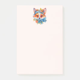 Notas Post-it® Corto Naranja Fox con corona floral