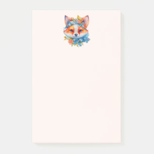 Notas Post-it® Corto Naranja Fox con corona floral