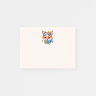 Notas Post-it® Corto Naranja Fox con corona floral