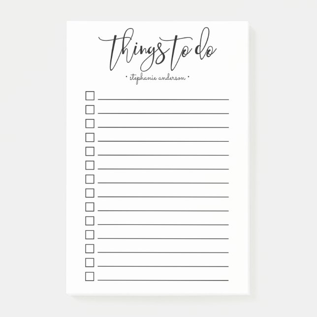 Notas Post-it® Cosas a mano para hacer personalizadas (Anverso)