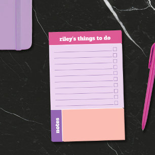 Notas Post-it® Cosas de color fucsia melocotón morado para hacer