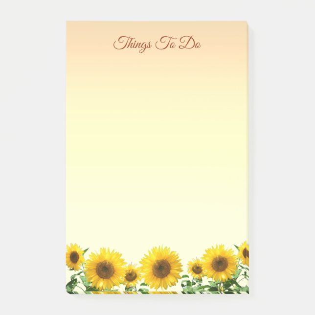 Notas Post-it® Cosas Elegantes De Sunflower Para Hacer (Anverso)