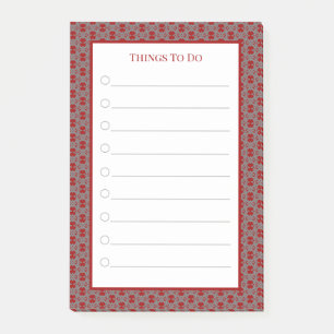 Notas Post-it® Cosas elegantes que hacer en gris rojo y blanco