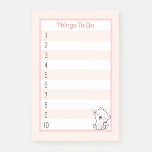 Notas Post-it® Cosas lindas de gatito para hacer