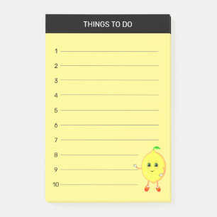 Notas Post-it® Cosas lindas y felices de limón para hacer en amar
