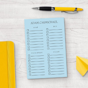 Notas Post-it® Cosas minimalistas organizadas en negro y azul par
