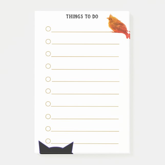 Notas Post-it® Cosas Personalizadas Para Gatos Y Aves (Anverso)