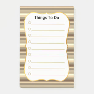 Notas Post-it® Cosas personalizadas para hacer en rayas beige