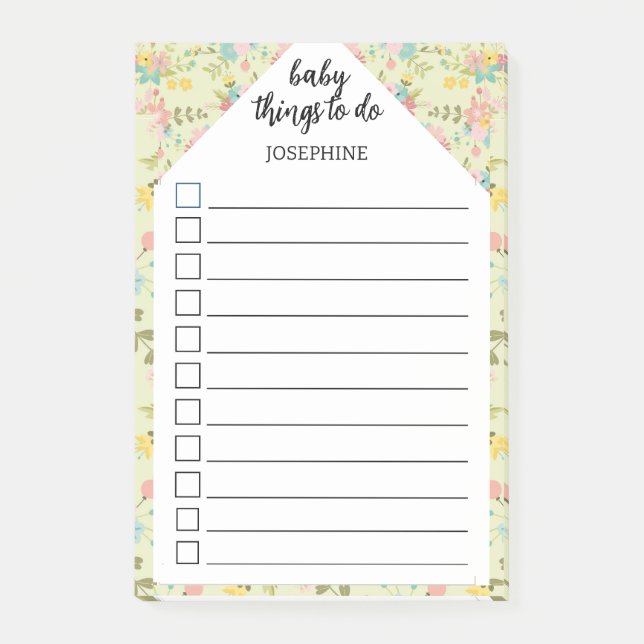 Notas Post-it® Cosas personalizadas para hacer para bebé en amari (Anverso)