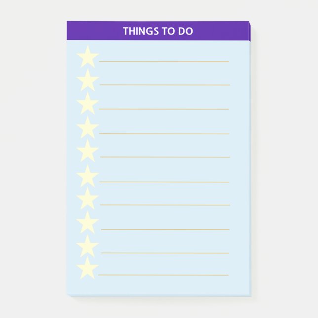 Notas Post-it® Cosas personalizadas que hacer con estrellas (Anverso)