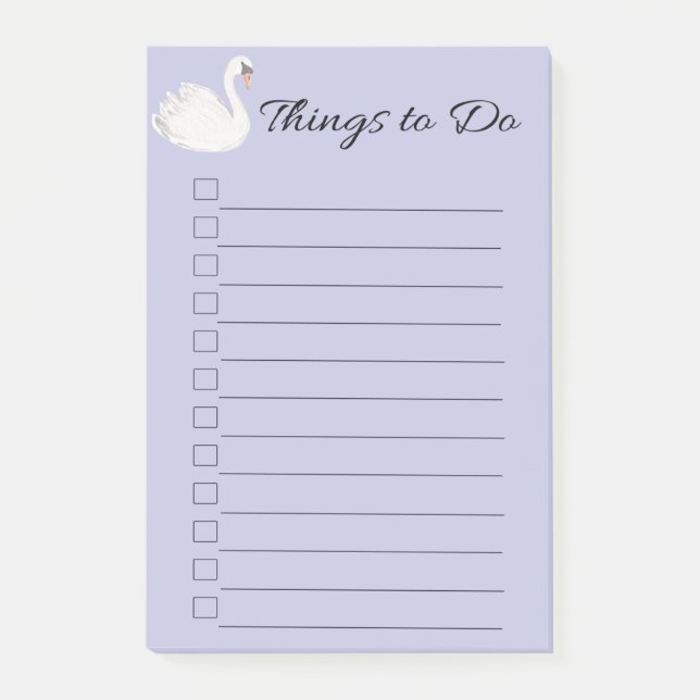 Notas Post-it® Cosas Púrpuras De Swan Por Hacer (Anverso)