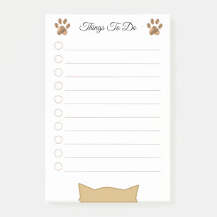 Notas Post-it® Cosas que hacer con cabeza y patas de gato moderna