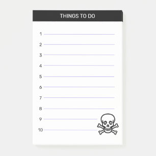 Notas Post-it® Cosas que hacer con Calavera y Huesos