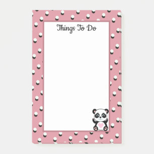 Notas Post-it® Cosas que hacer con el Oso Panda y los puntos de p