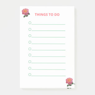 Notas Post-it® Cosas que hacer con rosas rosadas