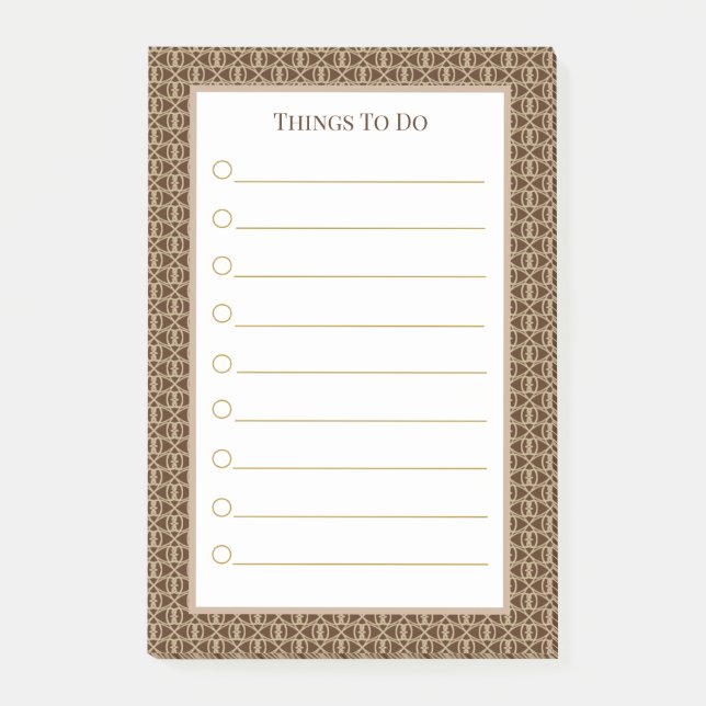Notas Post-it® Cosas que hacer marrones beige blancas (Anverso)