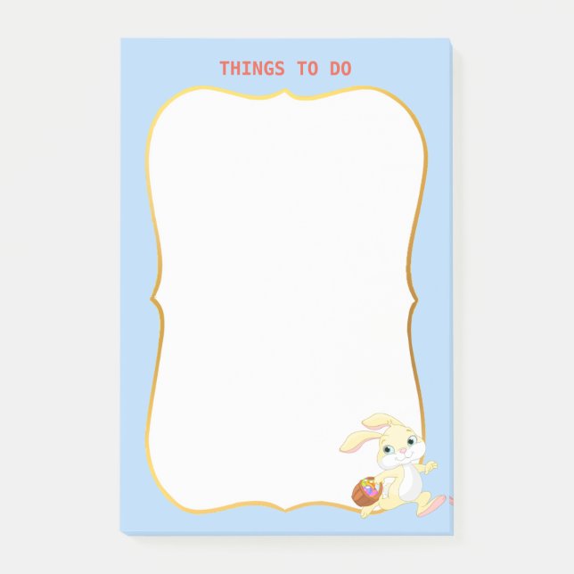Notas Post-it® Cosas que hacer y conejo de Pascua (Anverso)