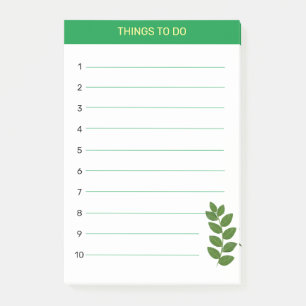 Notas Post-it® Cosas que hacer y hojas verdes