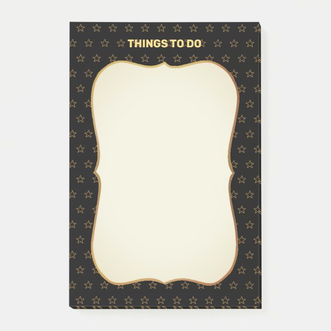 Notas Post-it® Cosas que hacer y patrón de estrellas (Anverso)