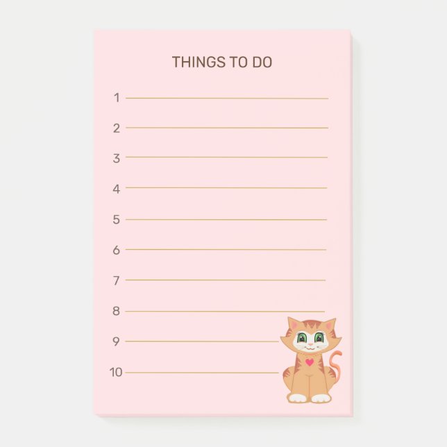 Notas Post-it® Cosas que hacer y Tabby Kitty Cat (Anverso)