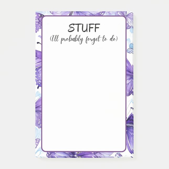 Notas Post-it® Cosas que probablemente olvidaré hacer (Anverso)