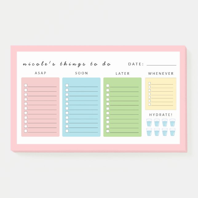 Notas Post-it® Cosas simples y modernas para hacer (Anverso)