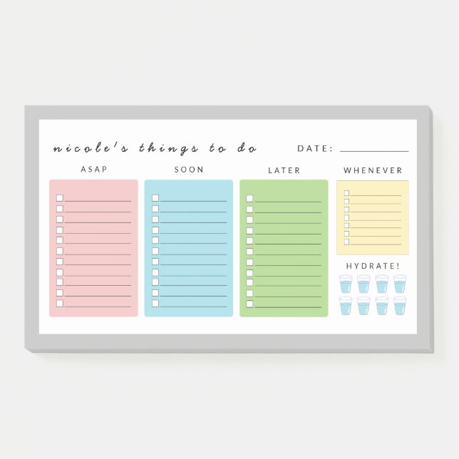 Notas Post-it® Cosas simples y modernas para hacer (Anverso)