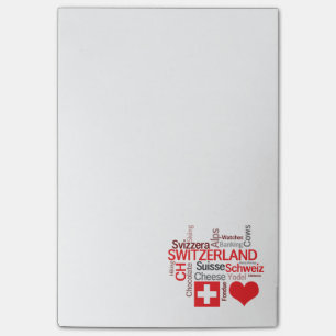 Notas Post-it® Cosas suizas preferidas - amor Suiza de I