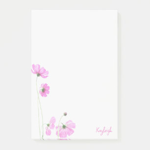 Notas Post-it® Cosmos florales de color rosa bonito