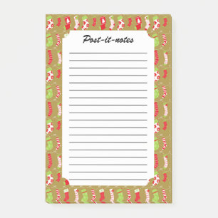 Notas Post-it® Cosmos Navidades retro calcetines de invierno