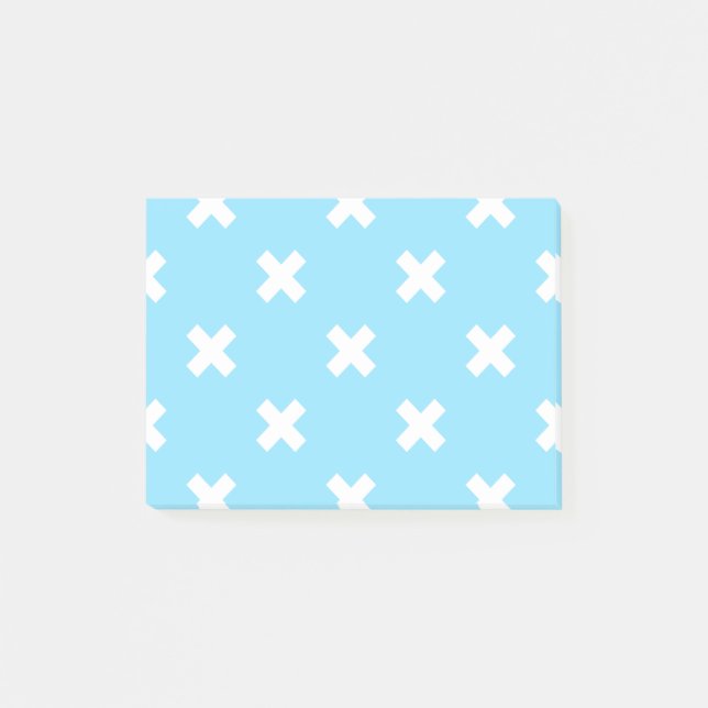 Notas Post-it® Costillas blancas en azul bebé (Anverso)