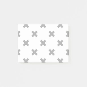 Notas Post-it® Costillas cruzadas grises sobre blanco