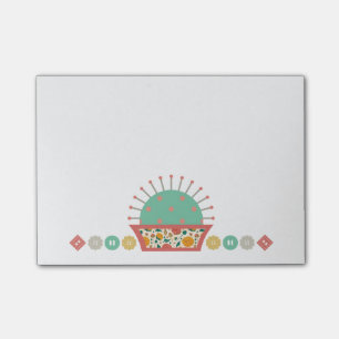 Notas Post-it® costurera floral de costura del acerico de los