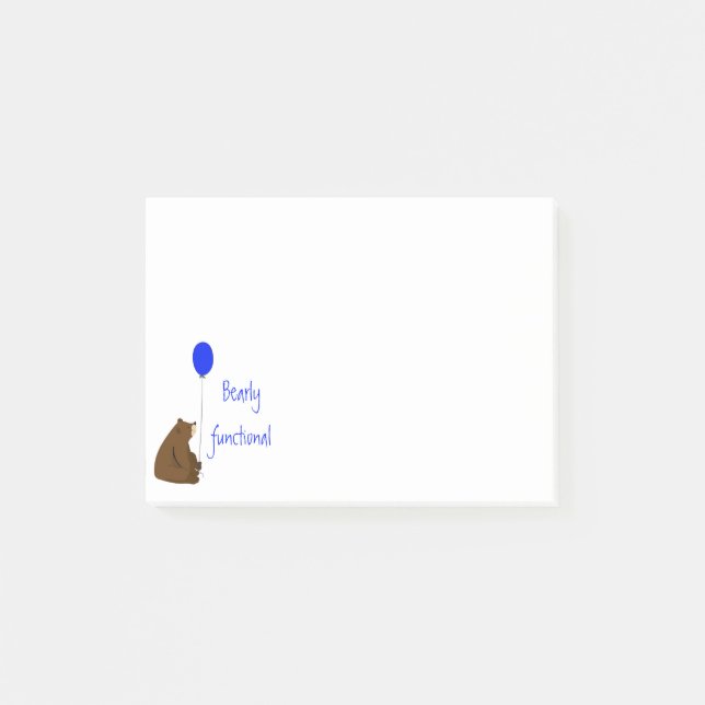Notas Post-it® Cotización Bearly Funcional, Fun Balloon Bear (Anverso)