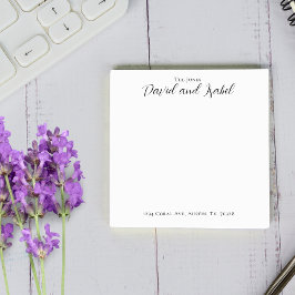 Notas Post-it® Couple 2 Names Script Address Formal Elegant