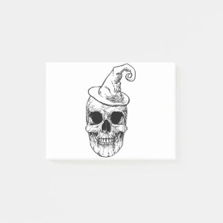 Notas Post-it® Cráneo de Gorra de brujas de Halloween