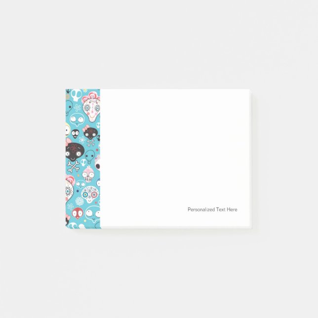 Notas Post-it® Cráneo de risa de la textura (Anverso)