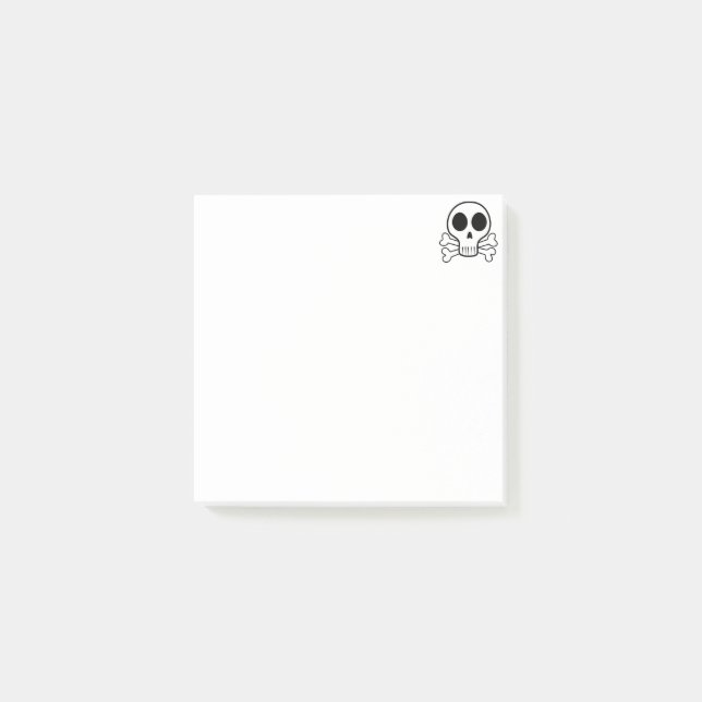 Notas Post-it® cráneo espeluznante sobre un fondo negro (Anverso)