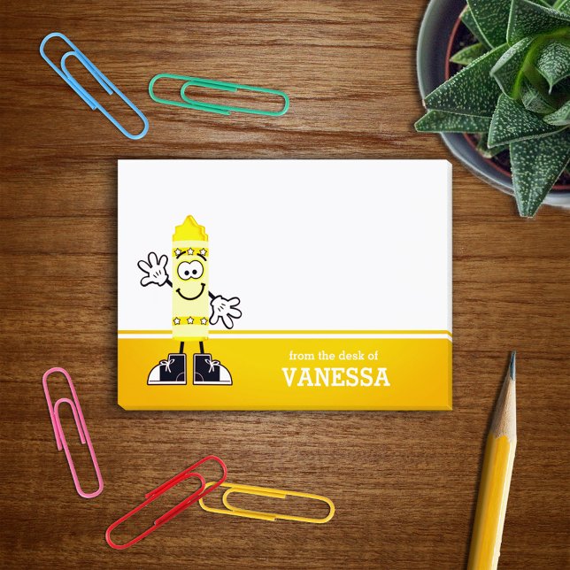 Notas Post-it® Crayón amarillo personalizado (Subido por el creador)