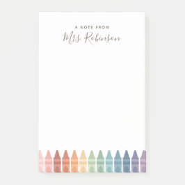 Notas Post-it® Crayón Arcoíris de Agradecimiento a los Maestros