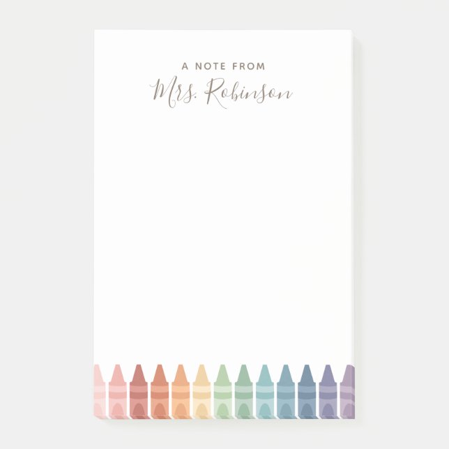 Notas Post-it® Crayón Arcoíris de Agradecimiento a los Maestros (Anverso)