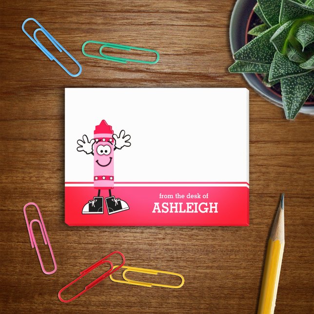 Notas Post-it® Crayón rosa personalizado (Subido por el creador)