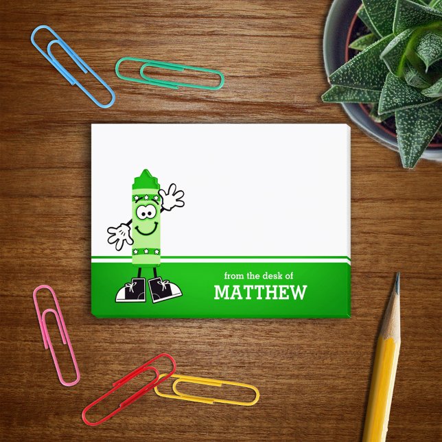 Notas Post-it® Crayón verde personalizado (Subido por el creador)